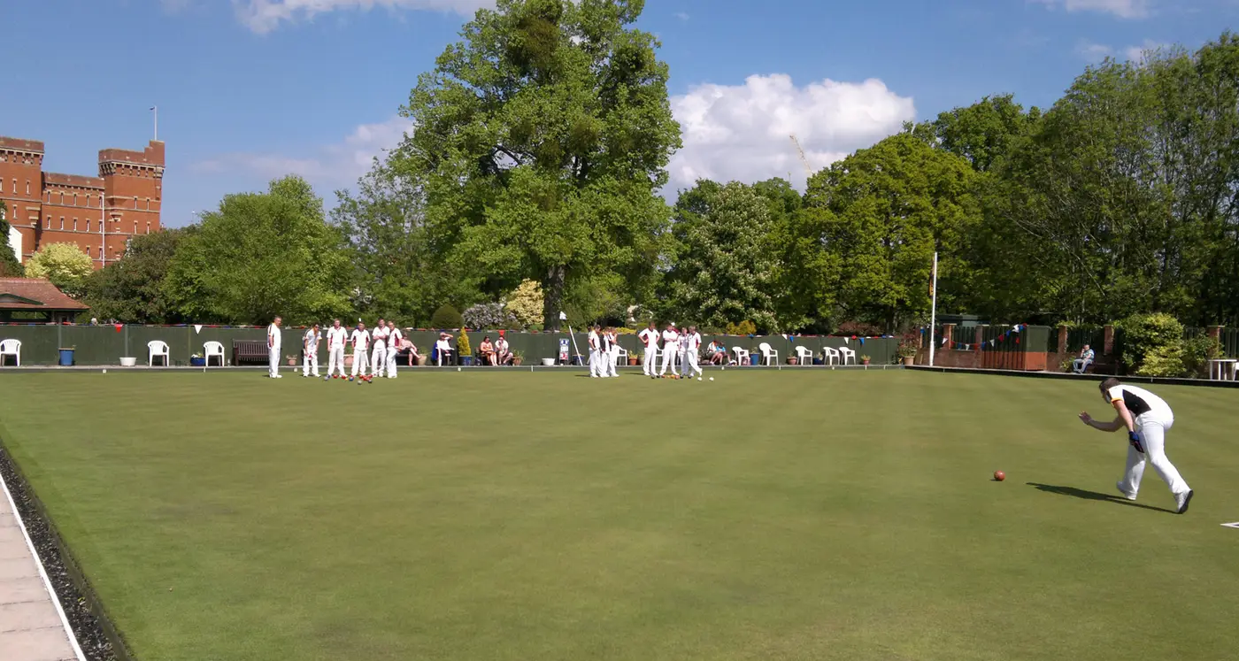 Taunton Bowling Club Man Taking A Shot